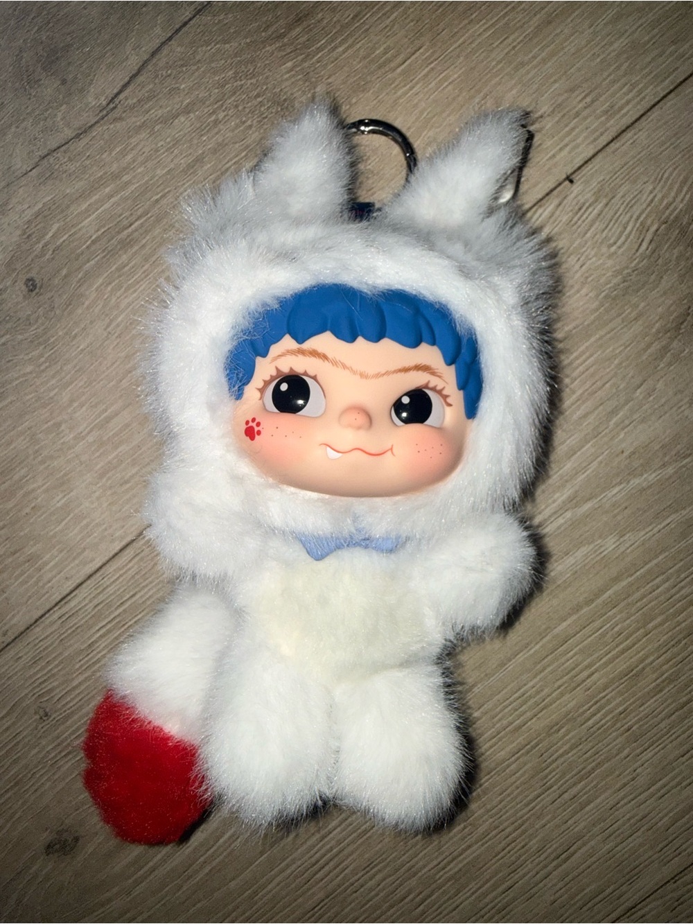 Wakuku Fox & Bunny Trick or Treat Series “Cool Fox” White Vinyl Plush Keychain